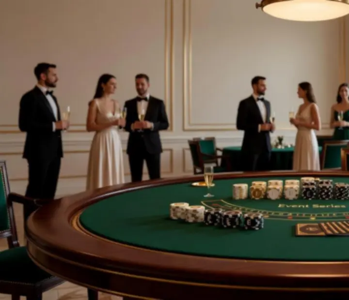 Elegantní blackjackový stůl připravený na firemní večírek