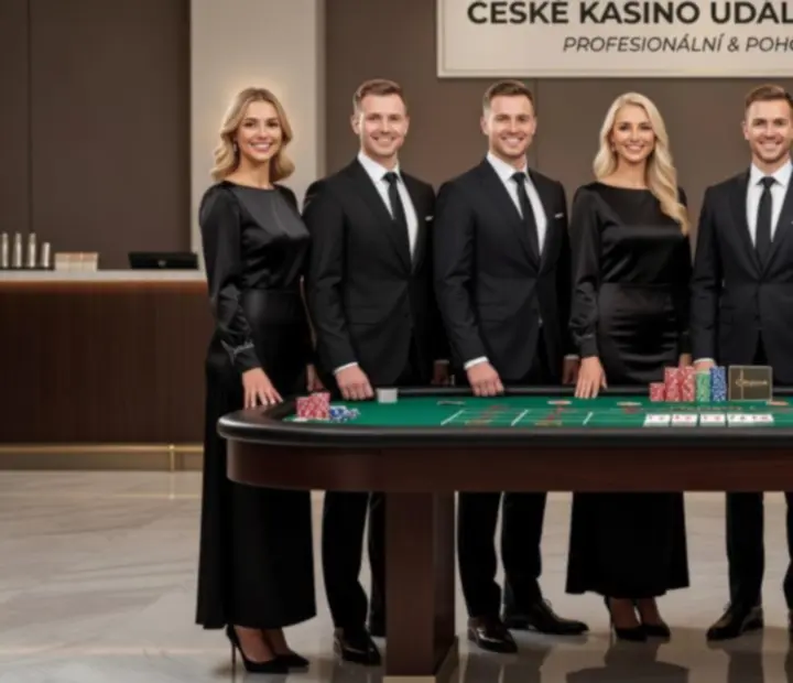 Tým českých krupiérů Pruvita připravený na elegantní kasinový večer